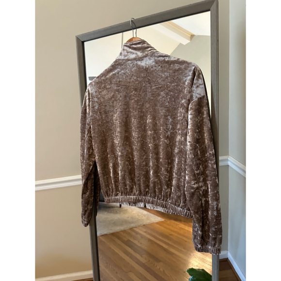 Women's Olive + Oak Velvet Full Zip Jacket Size S Brown - Picture 2 of 3